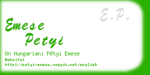 emese petyi business card